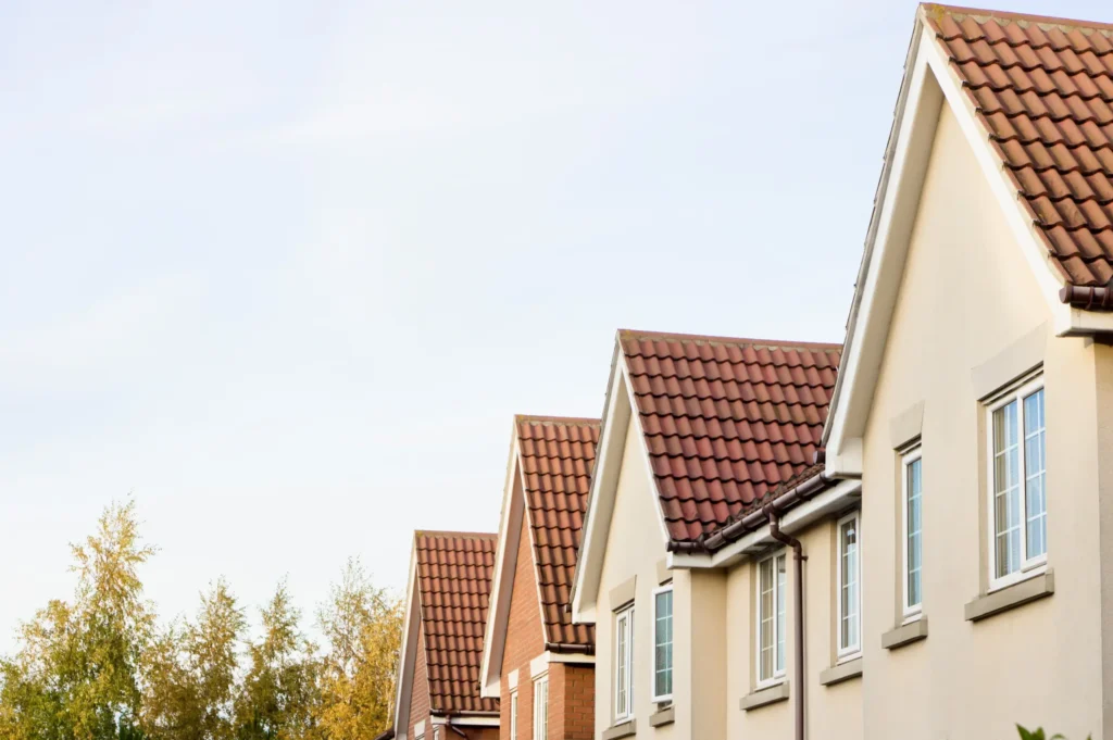 Row of suburban houses